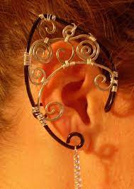 Pair Of Gothic Inspired Elf Ear Cuffs With Silver Plated Cross Etsy Elf Ear Cuff Ear Cuff Jewelry Gothic Jewelry