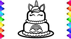 This easy rainbow unicorn cake recipe why? Unicorn Cake Drawing For Kids