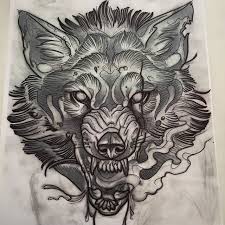 Traditional wolf head tattoos on man chest. Vysledek Obrazku Pro Wolf Neo Traditional Tattoo Tattoo Design Drawings Wolf Tattoos Wolf Tattoo Design