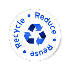 You can type recycling symbols to print and paste on the trash bins. Blue Reduce Reuse Recycle Sticker Zazzle Com Reduce Reuse Recycle Reuse Recycle Recycling