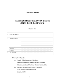 Contoh Laporan Awal Bop Paud 2017 Kumpulan Contoh Laporan