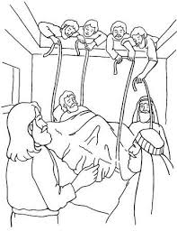 Free Coloring Bible Pictureof Jesus Healing The Paralized Man Jesus Heals The Paralyti Sunday School Coloring Pages Bible Coloring Pages Jesus Coloring Pages