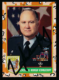 The first series of 1991 topps desert storm cards kicks things off with 88 cards and 22 stickers. General Norman Schwarzkopf Signed 1991 Topps Desert Storm Trading Card 4 Jsa Loa Pristine Auction