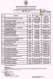 Hari kelepasan am negeri terengganu 2020. Facebook