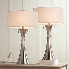 Arden brushed steel twist column table lamp 25 inches tall set of 2 empire shade. Modern Table Lamp Sets Contemporary Lamps Lamps Plus