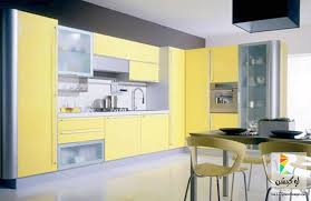 أشيك ديكورات مطابخ لون اصفر لوكيشن ديزين نت ديكور تصميم اثاث Modern Kitchen Cabinet Design Modern Kitchen Furniture Modern Kitchen Design