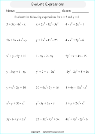 This ensemble of evaluating algebraic expression worksheets is designed by experts for students of grade 6, grade 7, grade 8, and high school. Printable Primary Math Worksheet For Math Grades 1 To 6 Based On The Singapore Math Curriculum