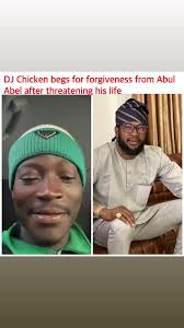 DJ Chicken pleads to Abu Abel after he threatened his life ,he promised he  wouldn’t talk bad about it him anymore . #fyp #news #djchicken