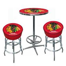 This Table And Bar Stools Are Perfect For Any Blackhawks Themed Room Room Themes Blackhawks Room Pool Tables For Sale