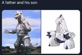 Mecha Godzilla And His Son Duraludon Pokemon Funny Pokemon Pictures Pokemon Memes
