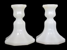 Vintage milk glass candle holders. 20 Milk Glass Candlesticks I Own Ideas Glass Candlesticks Milk Glass Candlesticks