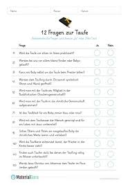 Ein Kostenloses Arbeitsblatt Zur Taufe Auf Dem Die Schuler 12 Fragen Zur Taufe Beantworten Sollen Jetzt Kostenlos Downl Taufe Kinderbibel Religionsunterricht