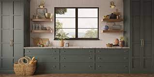 Stylish Zoom Backgrounds To Step Up Your Next Work Call Shelving Design Green Cabinets Havenly