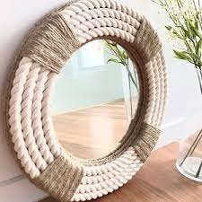 Check spelling or type a new query. Small 41cm 16inch Handmade Hampton Style Round Rope Mirror Nautical Home Decor In 2021 Round Mirror With Rope Rope Decor Diy Rope Mirror