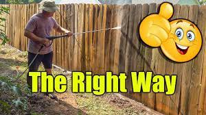 Over time, wooden fences can get covered in algae and mildew. Pressure Washing Fence Youtube