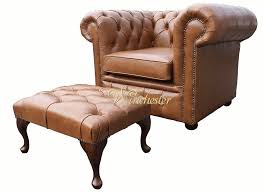 Which model, color, size or combination of leather, fabric or soft leather fit with me. Chesterfield Low Back Armchair Old English Tan Leather Footstool Offer
