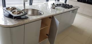 The glossy feature will allow light to shine well and be axiom black storm gloss 600mm worktop. Silver Grey Gloss Handleless Kitchen Island With Silestone Worktop 918401 Used Kitchen Hub