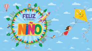 También promueve los ideales y objetivos de la carta de las naciones unidas y el bienestar de los niños. Feliz Dia Del Nino Greeting Card Happy Children S Day In Spanish Language Text Inside A Circle