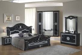 Black Italian High Gloss Bedroom Furniture Set Homegenies
