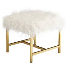 White liam 31.50'' wide barrel chair. Signature Design By Ashley Elissa Stool With White Faux Fur And Gold Finish Legs Royal Furniture Upholstered Benches