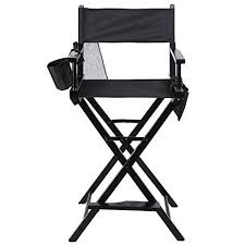 Tangkula Height Makeup Artist Directors Wood Chair Black Makeup Artist Chair Wood Chair Makeup Chair