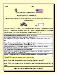 Built by trivia lovers for trivia lovers, this free online trivia game will test your ability to separate fact from fiction. Women S History Month A Social Studies History Trivia Quiz W Answer Key