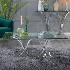 W 47.25 x d 23.63 x h 16.54read more. Urban Deco Wave Glass And Chrome Coffee Table