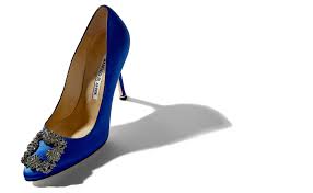 Free shipping & returns available. Hangisi Blue Satin Jewel Buckle Pumps Manolo Blahnik