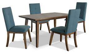 Dining Room Furniture Chelsea 5 Piece Dining Package With Aqua Chairs Dining Table Aqua Chair Dining