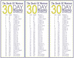 The Book Of Mormon 30 Day Reading Schedule Free Printable