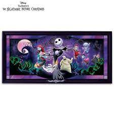 Genuine Stained Glass Panorama Features A Hard Fired Montage Of Halloween Town Characters Ill Stained Glass Christmas Nightmare Before Christmas Home Wall Art