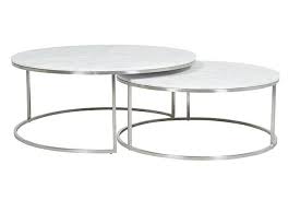 Globewest Elle Round Marble Nest Coffee Tables Coffee Table Nesting Coffee Tables Coffee Table White