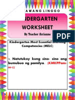 Download and print the worksheets to do puzzles, quizzes and lots of other fun activities in english. Kindergarten Worksheet Melc Week 11