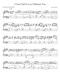 I can t fall in love without you lyrics. I Can T Fall In Love Without You Sheet Music For Piano Solo Musescore Com