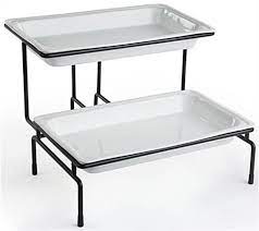 1 out of 5 stars with 1 ratings. La Cena Antiguo Blanco Plano De Servir Comida Bandeja De Nivel 2 Rectangulo Blanco Moderno Plato De Porcelana Tiered Serving Trays Buffet Stand Buffet Display