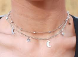 It can be worn to either a casual or formal event and paired up with other jewelry for a complete look. Layered Necklace Moon Star Silver Colored Aphrodite Store