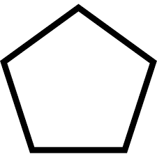 Hay cinco ejes de simetría; Forma Contorno Pentagono Icona Gratis