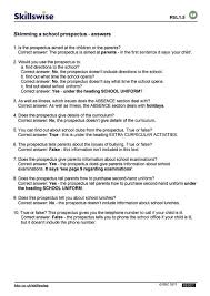 Skimming A School Prospectus Healthy Dinner Recipes Easy Easy Healthy Dinners Summarizing Worksheet
