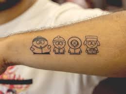 South Park Themed Tattoo By Bhanu Pratap At Aliens Tattoo Alien Tattoo South Park Tattoo Minimal Tattoo Design