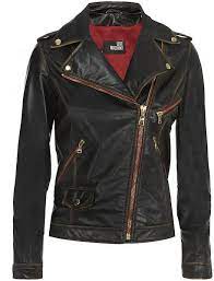 Love Moschino Black Worn Leather Jacket Leather Jacket Jackets Fashion