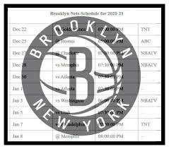Brooklyn, today is national voter registration day! Printable Brooklyn Nets 2020 21 Schedule And Tv Schedule Interbasket