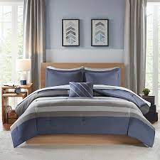 The design i chose is a beautiful damask print in aqua & gray. Intelligent Design Marsden Comforter Set In Blue Grey Bed Bath Beyond