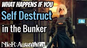 NieR: Automata | What Happens If You Self Destruct in the Bunker! - YouTube