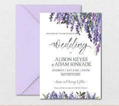 Lavender Wedding Invitation Template Set-purple Flowers Watercolor Invite Set -diy Lavender Wedding Invitations Wedding Invitations Purple Wedding Invitations