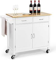 Check spelling or type a new query. Amazon Com Giantex Portable Kitchen Rolling Island Cart Wood Table Top Island Serving Utility Kitchen Storage Trolley Carts W Cabinet Drawer White Kitchen Islands Carts