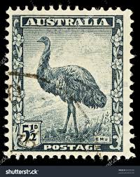 Australia Circa 1942 An Australian Used Postage Stamp Showing An Emu Circa 1942 Stamp Stamp Collection Value Vintage Postage Stamps