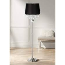 Crystals Black Satin Shade Brushed Nickel Floor Lamp 17p25 Lamps Plus In 2020 Nickel Floor Lamp Brushed Nickel Floor Lamp Floor Lamp Styles