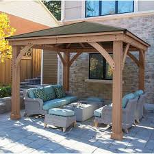 12 X 12 Cedar Gazebo With Aluminum Roof In 2021 Backyard Gazebo Backyard Pavilion Diy Gazebo