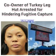 Nakia Holmes, co-owner of Houston's Turkey Leg Hut, was arrested in Harris  County for allegedly aiding wanted felon Johnathan Saizon, who is accused  of kidnapping and assaulting his ex-girlfriend. Holmes was charged