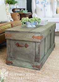 Apply several coats of stain or paint to the wooden components, if you want to protect them from decay and to enhance the look of the table. Trunk With Distressed Paint Finish Knockoffdecor Com